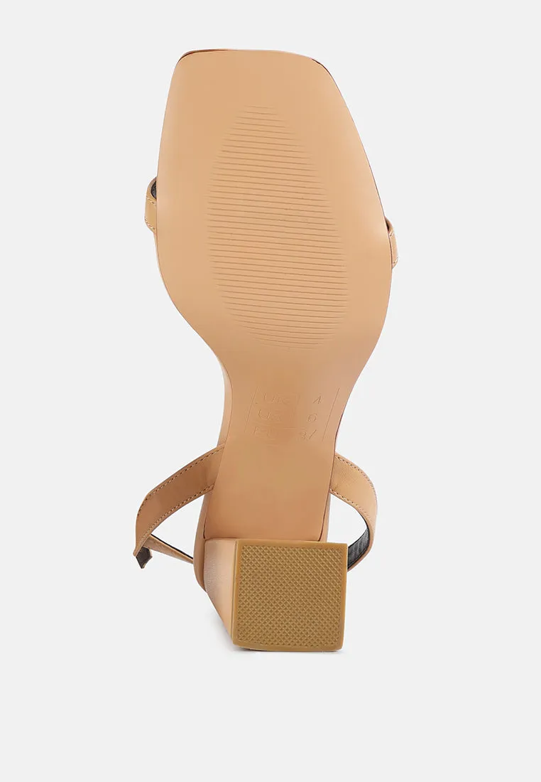 Mooncut Ankle Strap Block Heel Sandals By Ruw