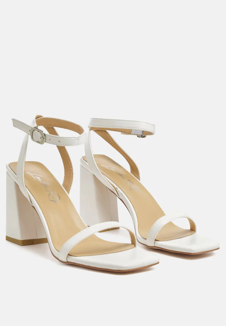 Mooncut Ankle Strap Block Heel Sandals By Ruw