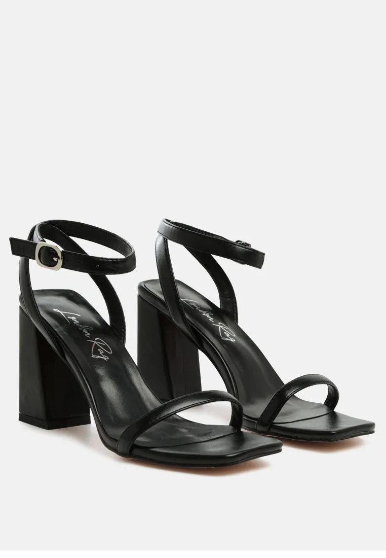Mooncut Ankle Strap Block Heel Sandals By Ruw