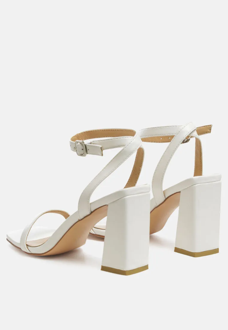 Mooncut Ankle Strap Block Heel Sandals By Ruw