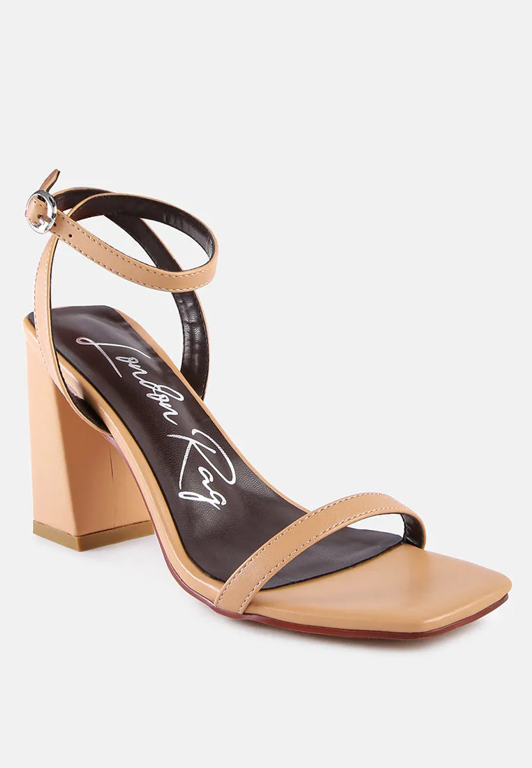 Mooncut Ankle Strap Block Heel Sandals By Ruw