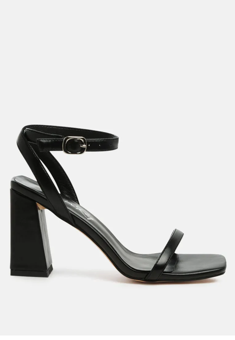 Mooncut Ankle Strap Block Heel Sandals By Ruw