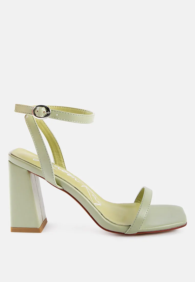 Mooncut Ankle Strap Block Heel Sandals By Ruw