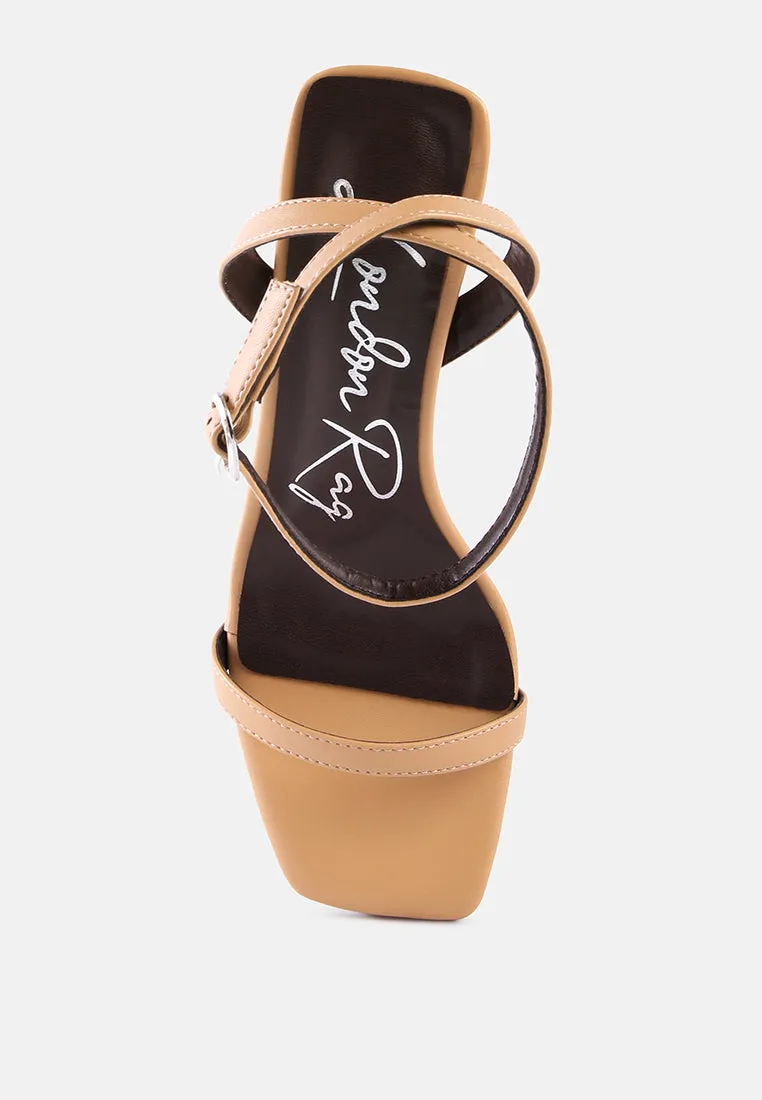 Mooncut Ankle Strap Block Heel Sandals By Ruw