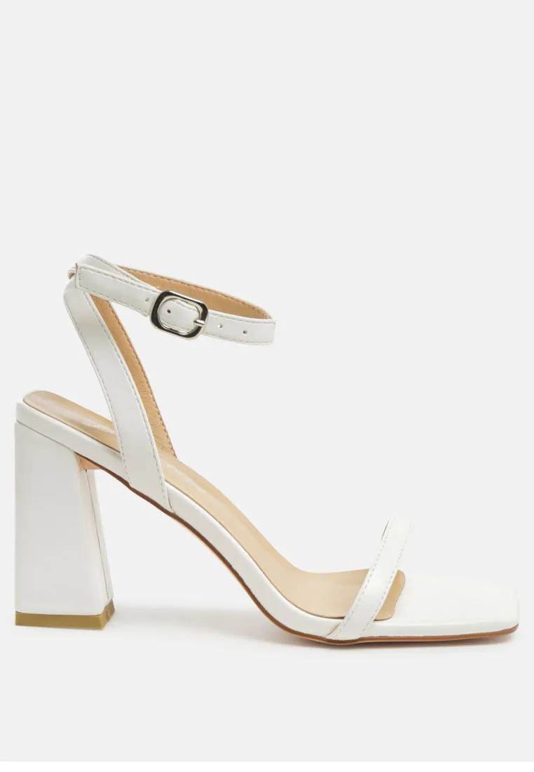 Mooncut Ankle Strap Block Heel Sandals By Ruw