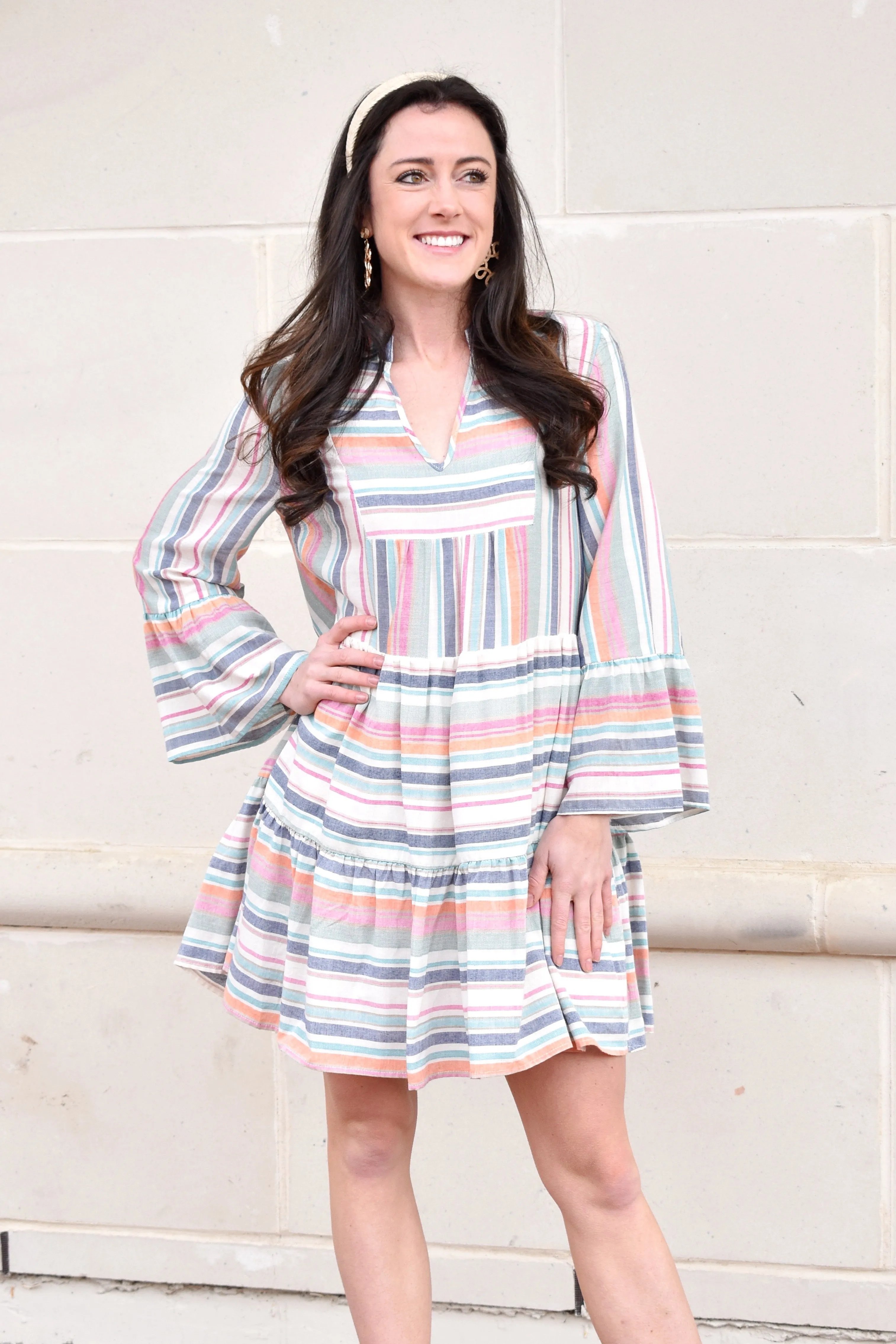Need A Vacay Multicolor Striped Dress