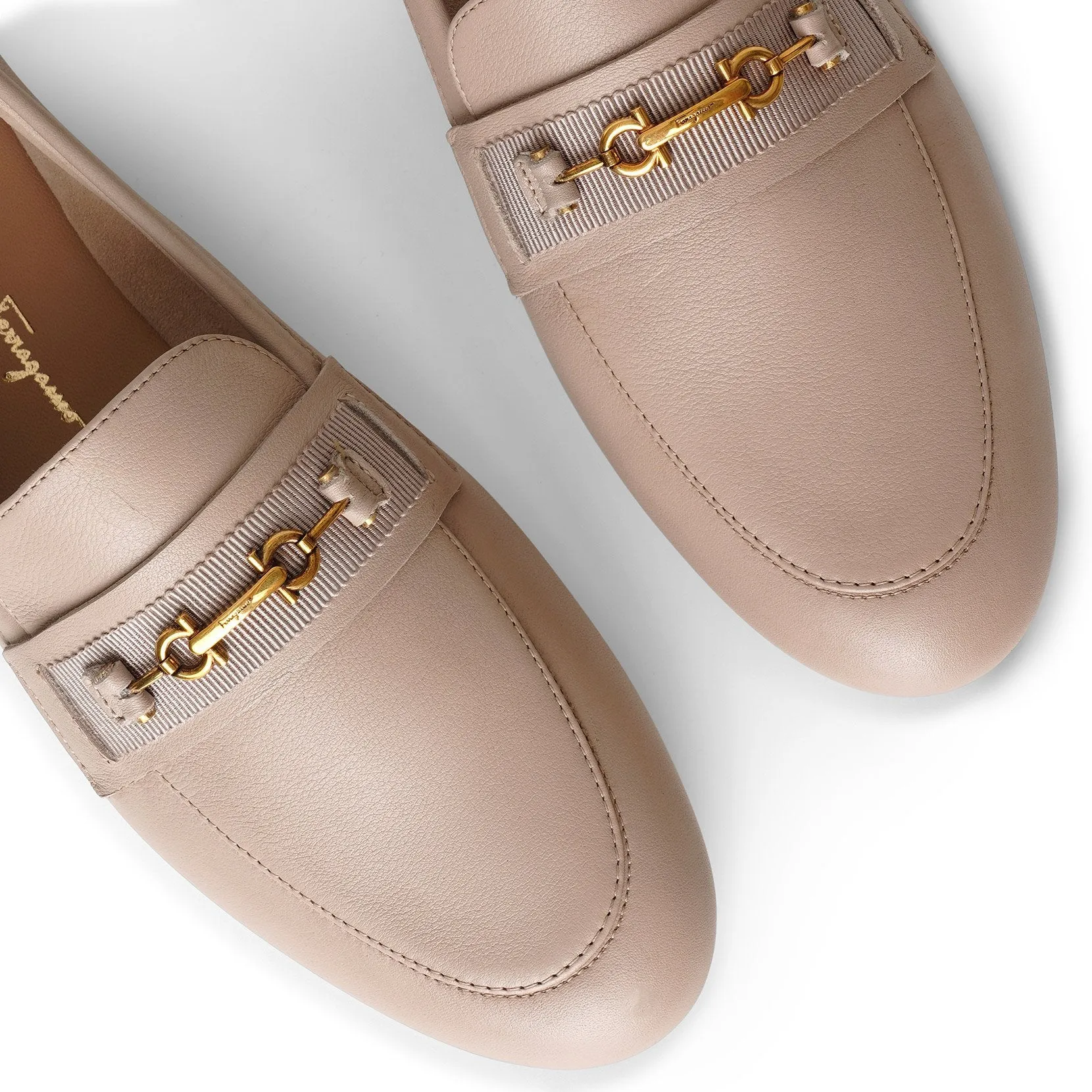 New Gancio light taupe moccasin flats
