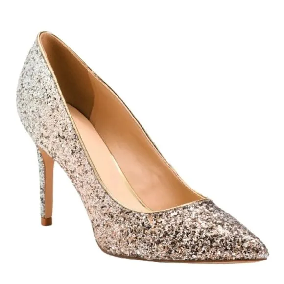 New Marc Fisher Glitter Darreny Embellished High Heels stiletto pumps 8.5