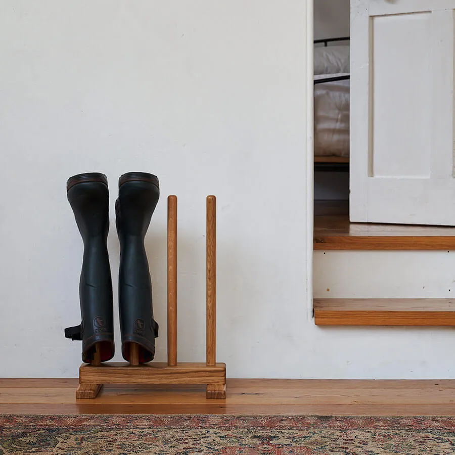 Oak Wellington Boot Rack (2 pair)