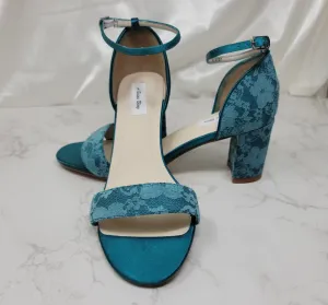 Oasis Lace Block Heel Wedding Shoes Oasis Green Bridesmaids Shoes