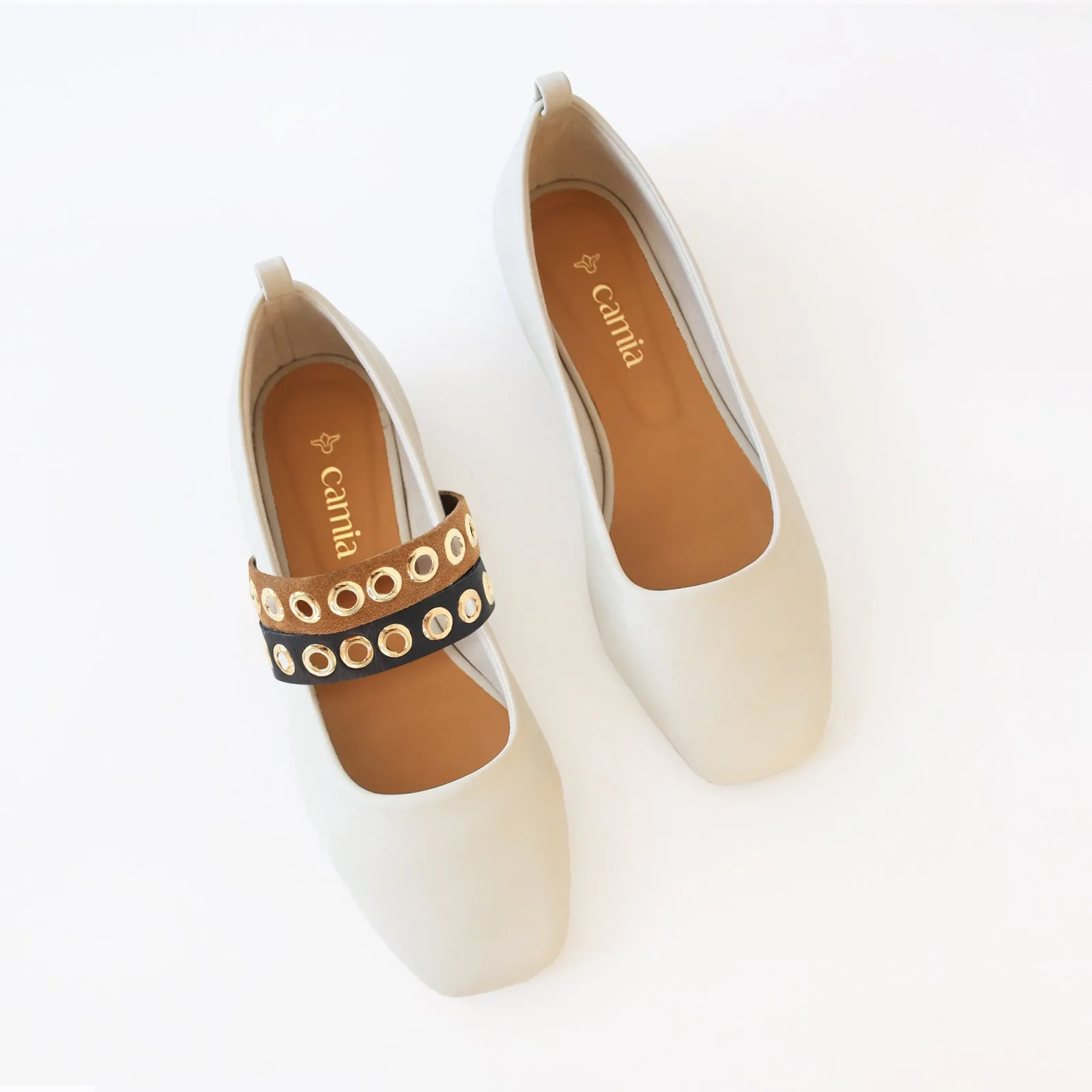 Off White Ballet Swap Double Black&Camel