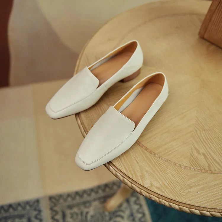 Off-White Black Plain Loafer Flats #001083