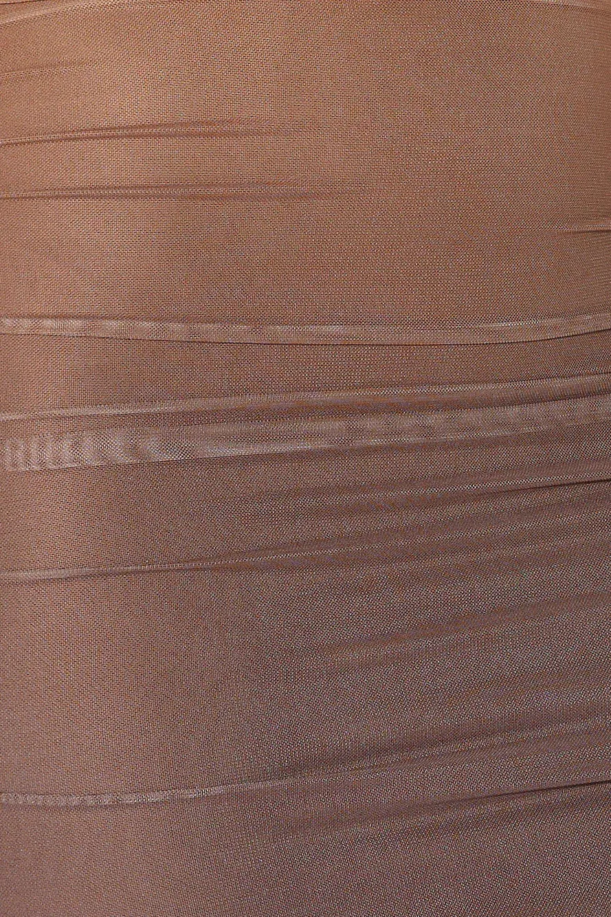 Ombre Lover Mesh Midi Dress Brown