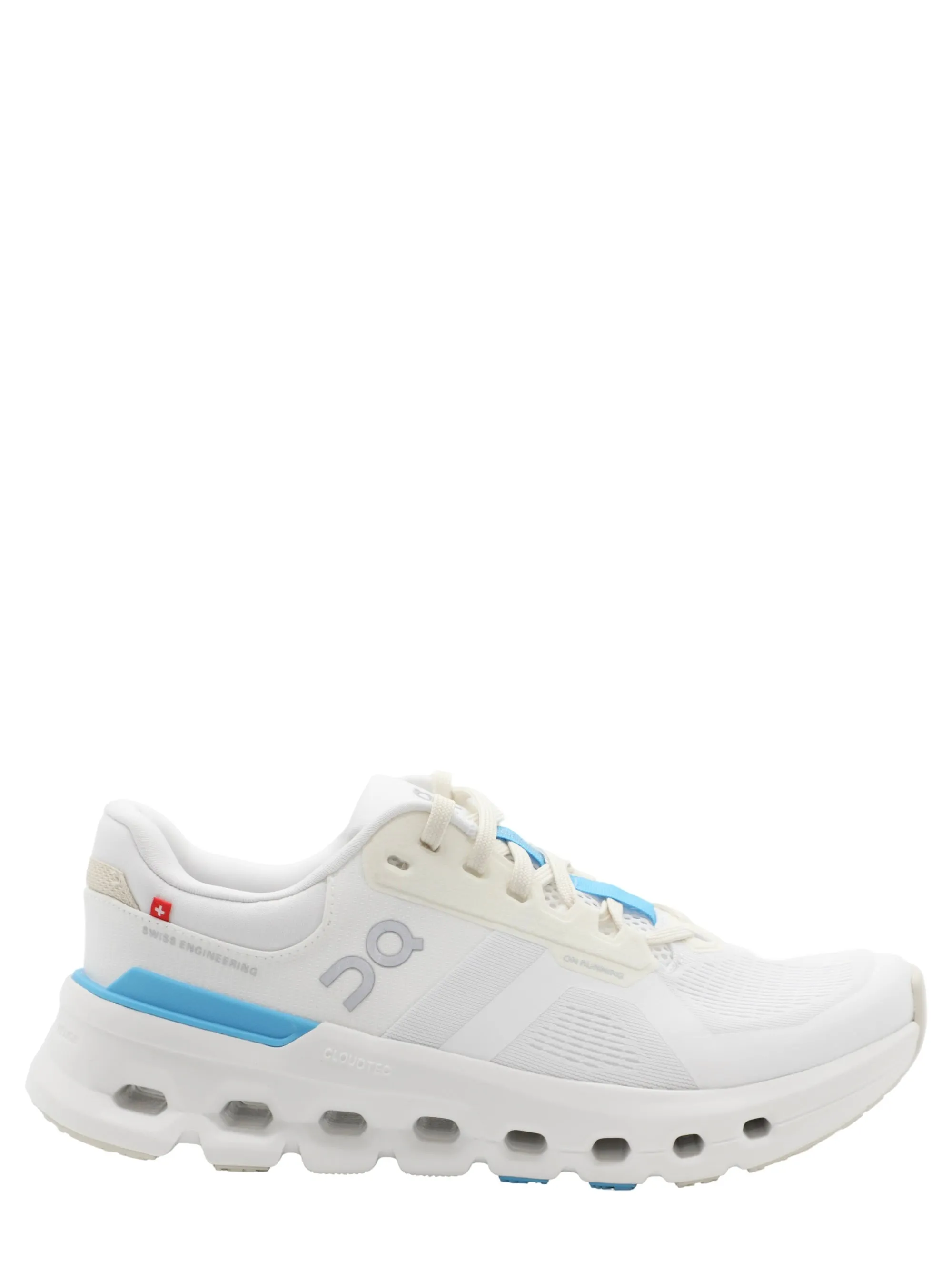 On Running Women’s Cloudrunner 2 Sneaker in White/Horizon