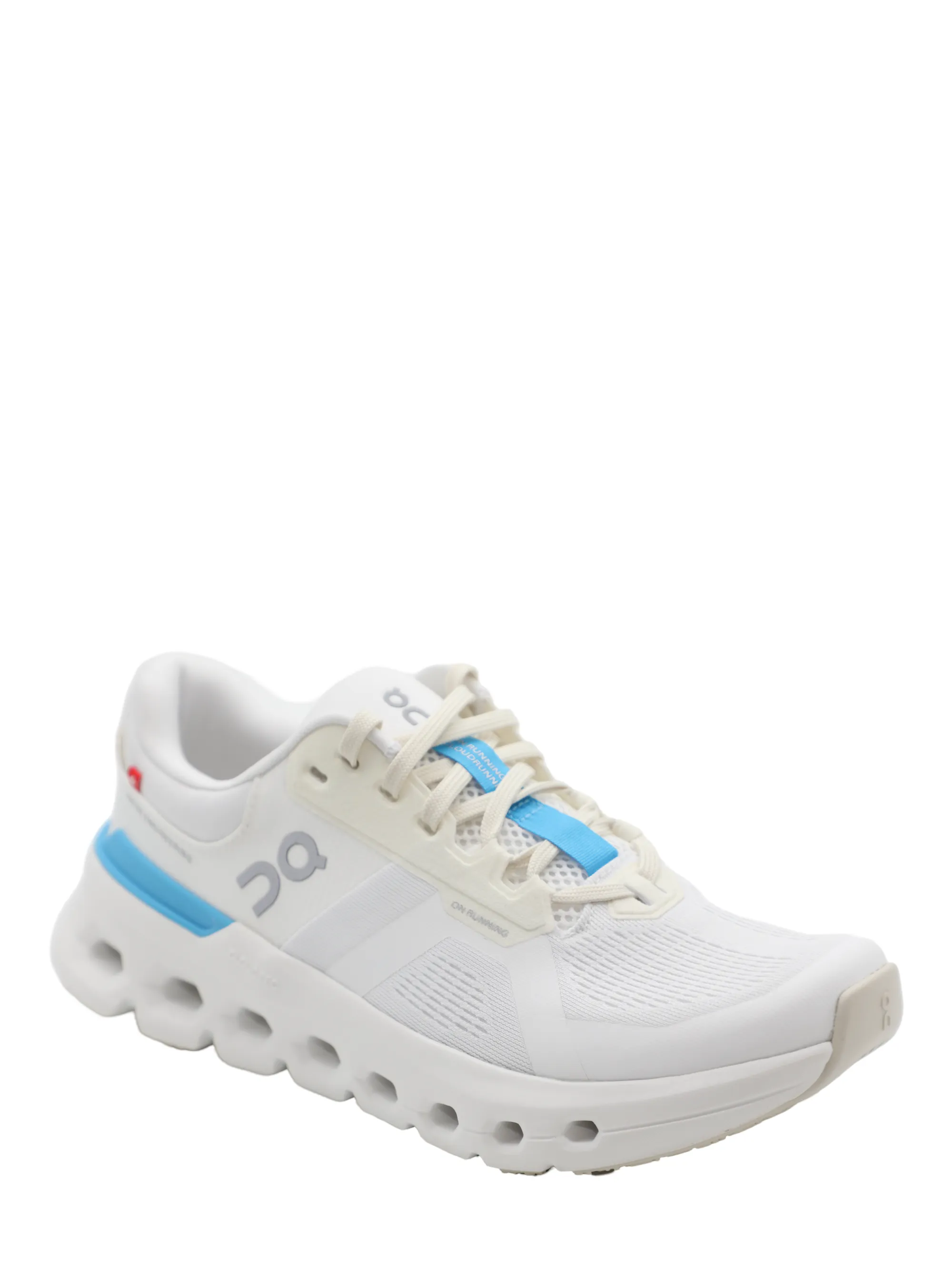 On Running Women’s Cloudrunner 2 Sneaker in White/Horizon