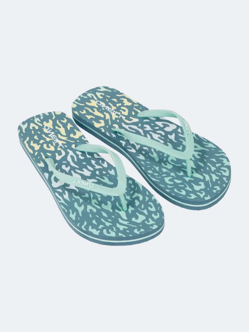 Oneill Profile Graphic Women Beach Slippers Yellow/Blue