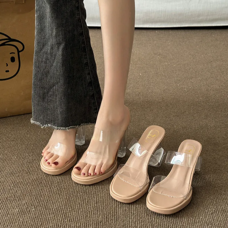 Open Toe Block Heels Sandals