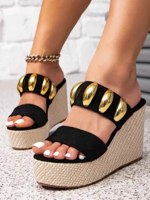 Open Toe Wedge Sandals - Stylish Platform Platform Wedge Sandals