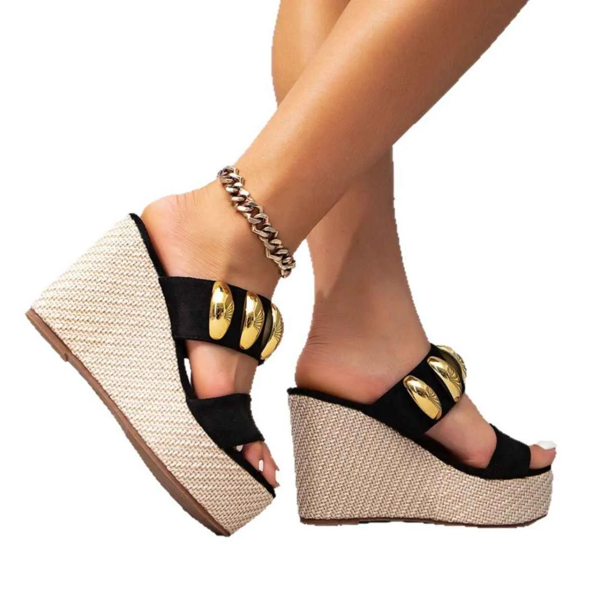 Open Toe Wedge Sandals - Stylish Platform Platform Wedge Sandals