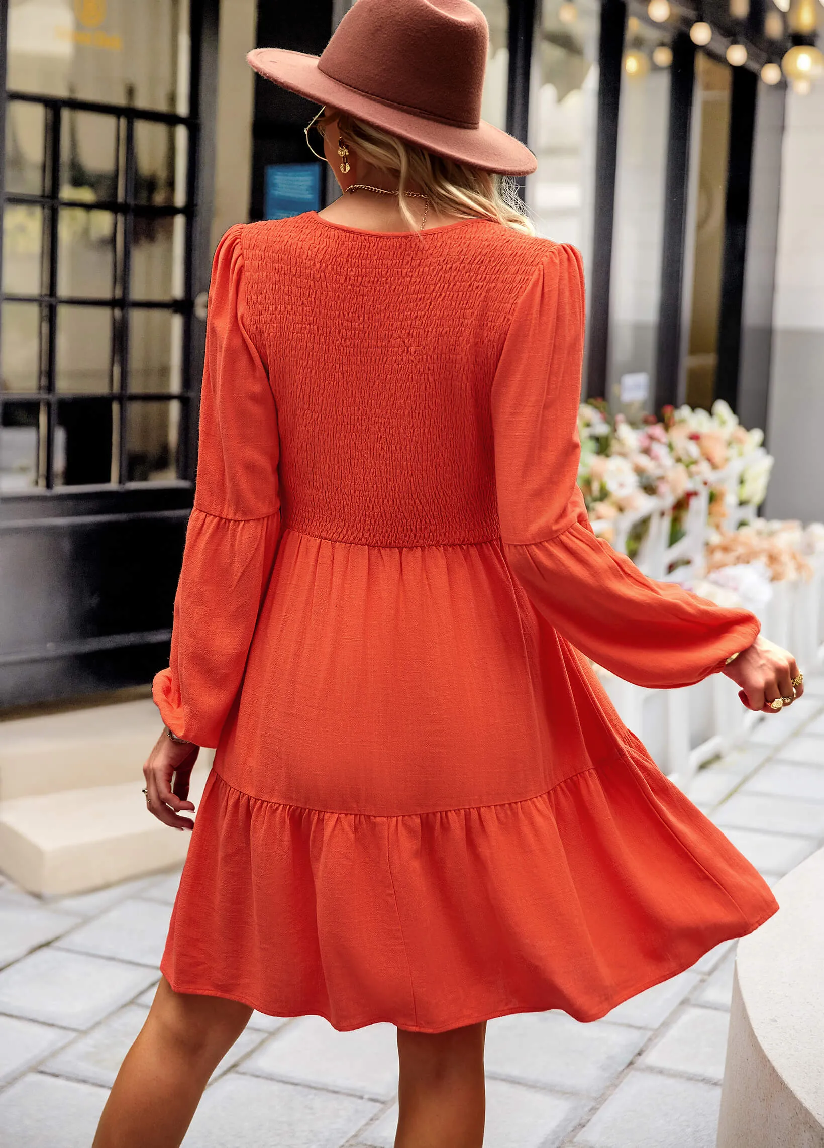 Paperine Midi Dress - Orange