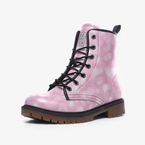 Pastel Pink Glimmer Vegan Leather Unisex Boots