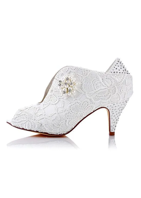 Peep Toe Stiletto Heels Bridal Shoes