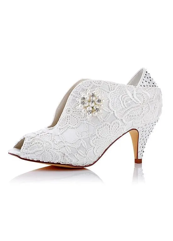 Peep Toe Stiletto Heels Bridal Shoes