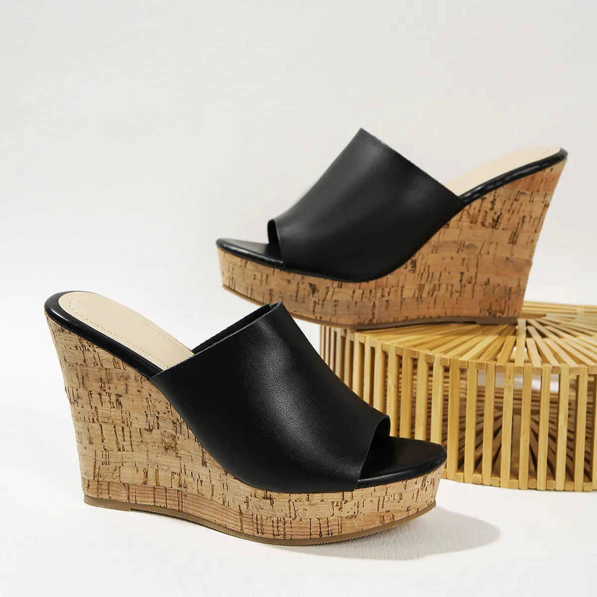 Peep Toe Wedge Sandals