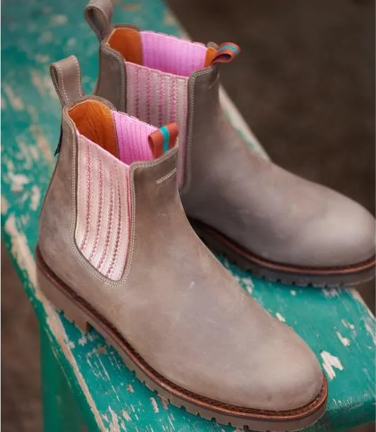 PENELOPE CHILVERS Oscar Chelsea Boots - Leather - Khaki/Tea Rose