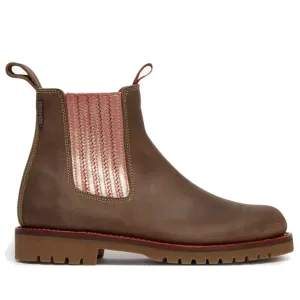 PENELOPE CHILVERS Oscar Chelsea Boots - Leather - Khaki/Tea Rose