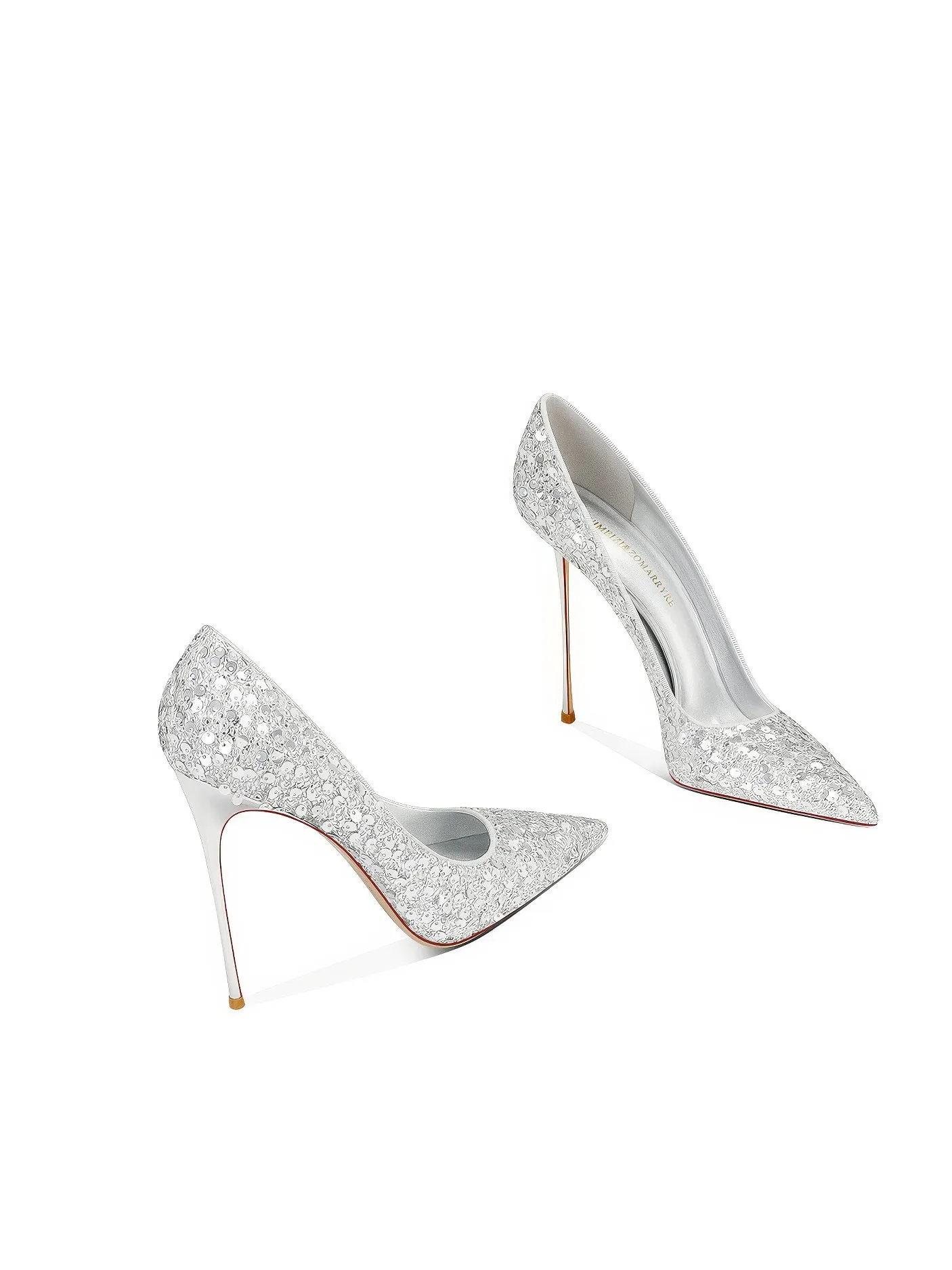 Pointy Toe Sequin Detailed Stiletto Heels