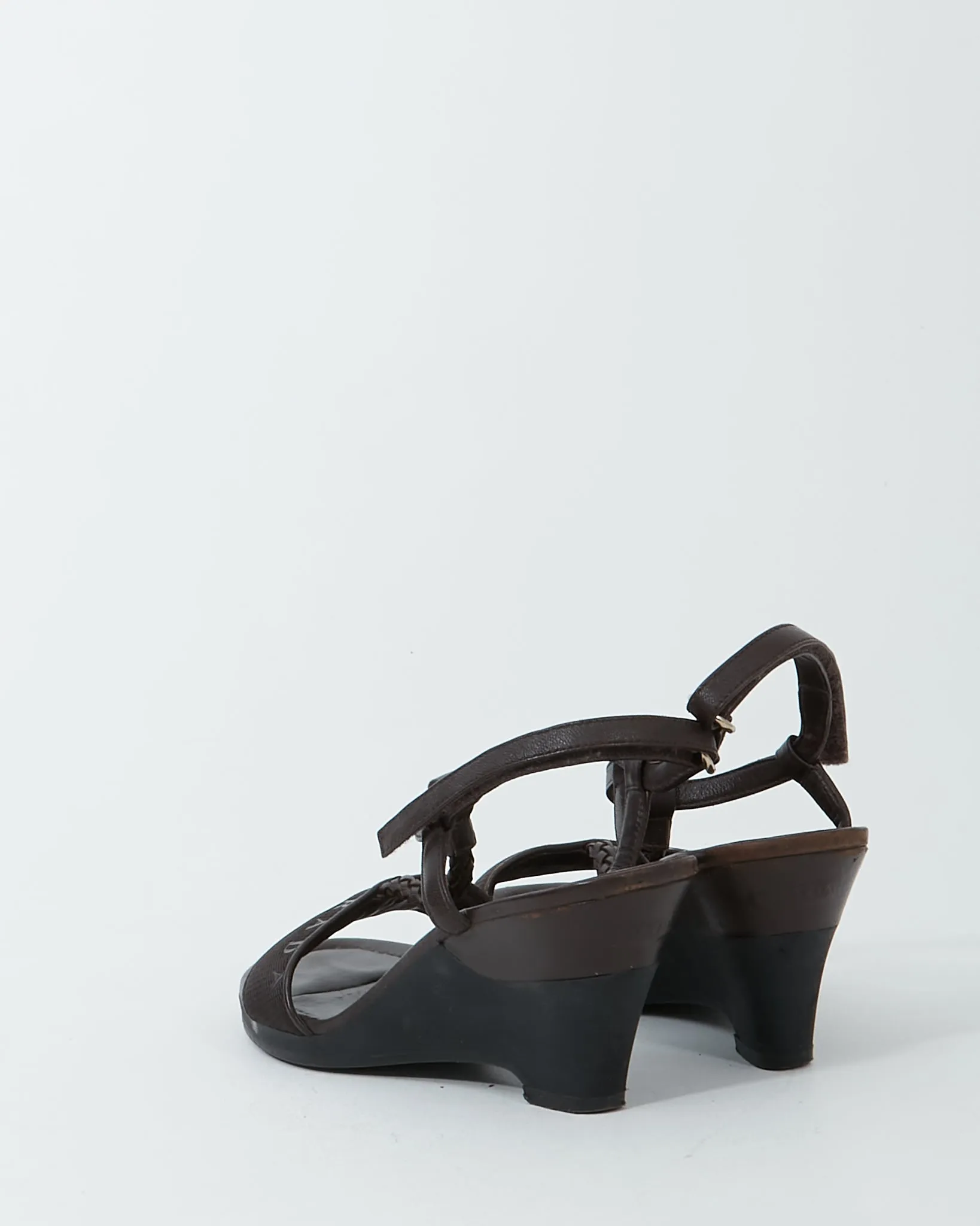 Prada Brown Leather Wedge Heel - 38.5