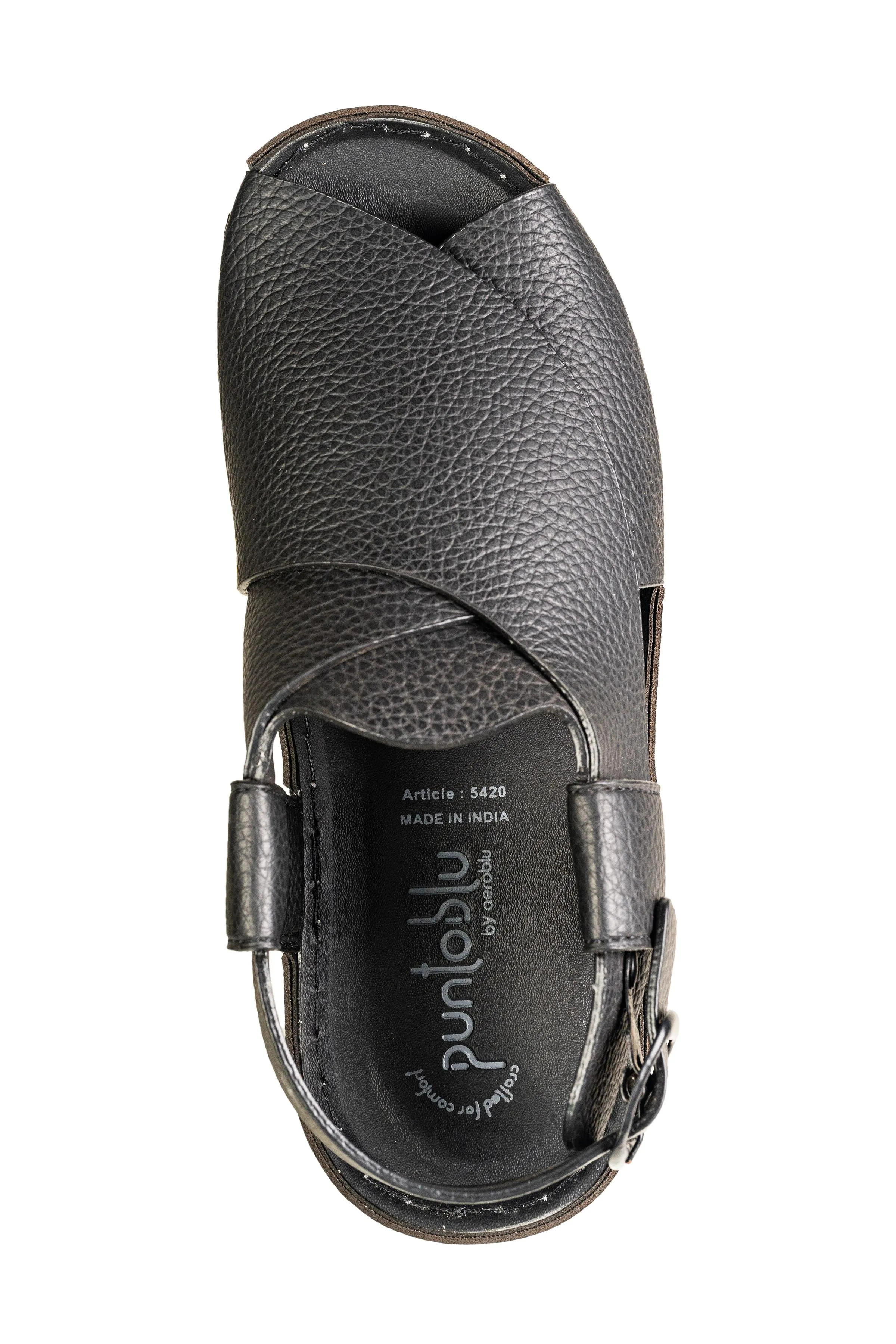 Puntooblu Gents Black Sandal PU