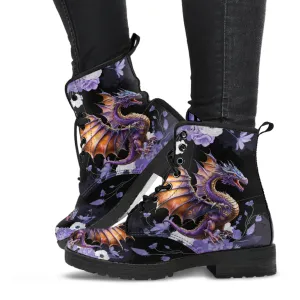 Purple Dragons Lace Up Ankle Boots