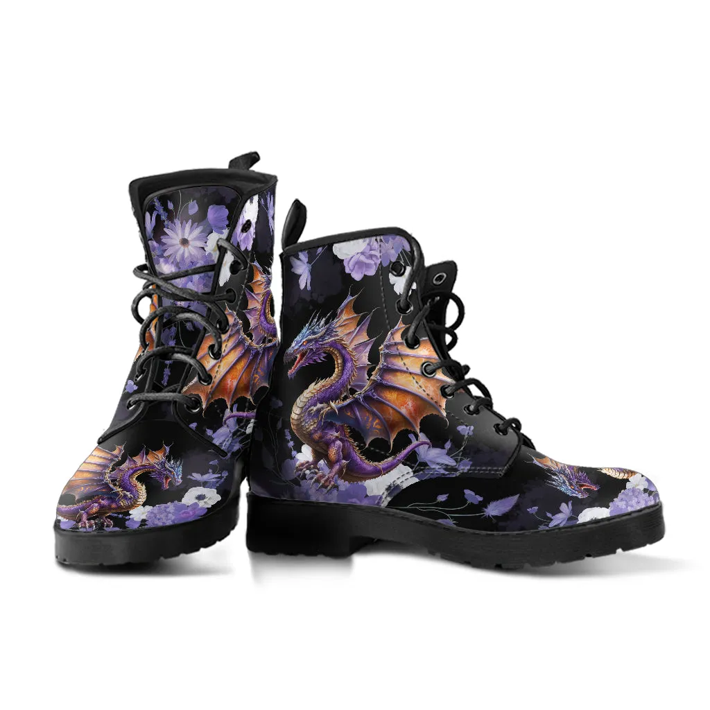 Purple Dragons Lace Up Ankle Boots