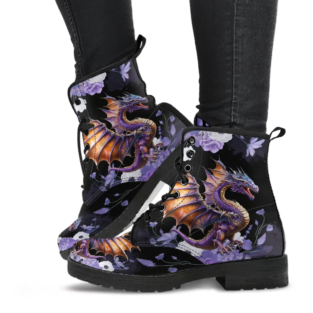 Purple Dragons Lace Up Ankle Boots