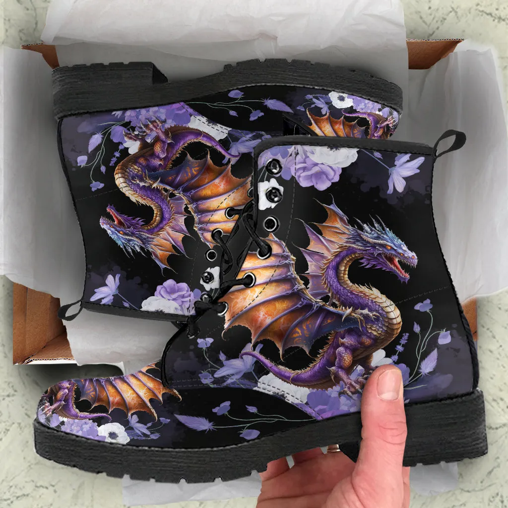 Purple Dragons Lace Up Ankle Boots