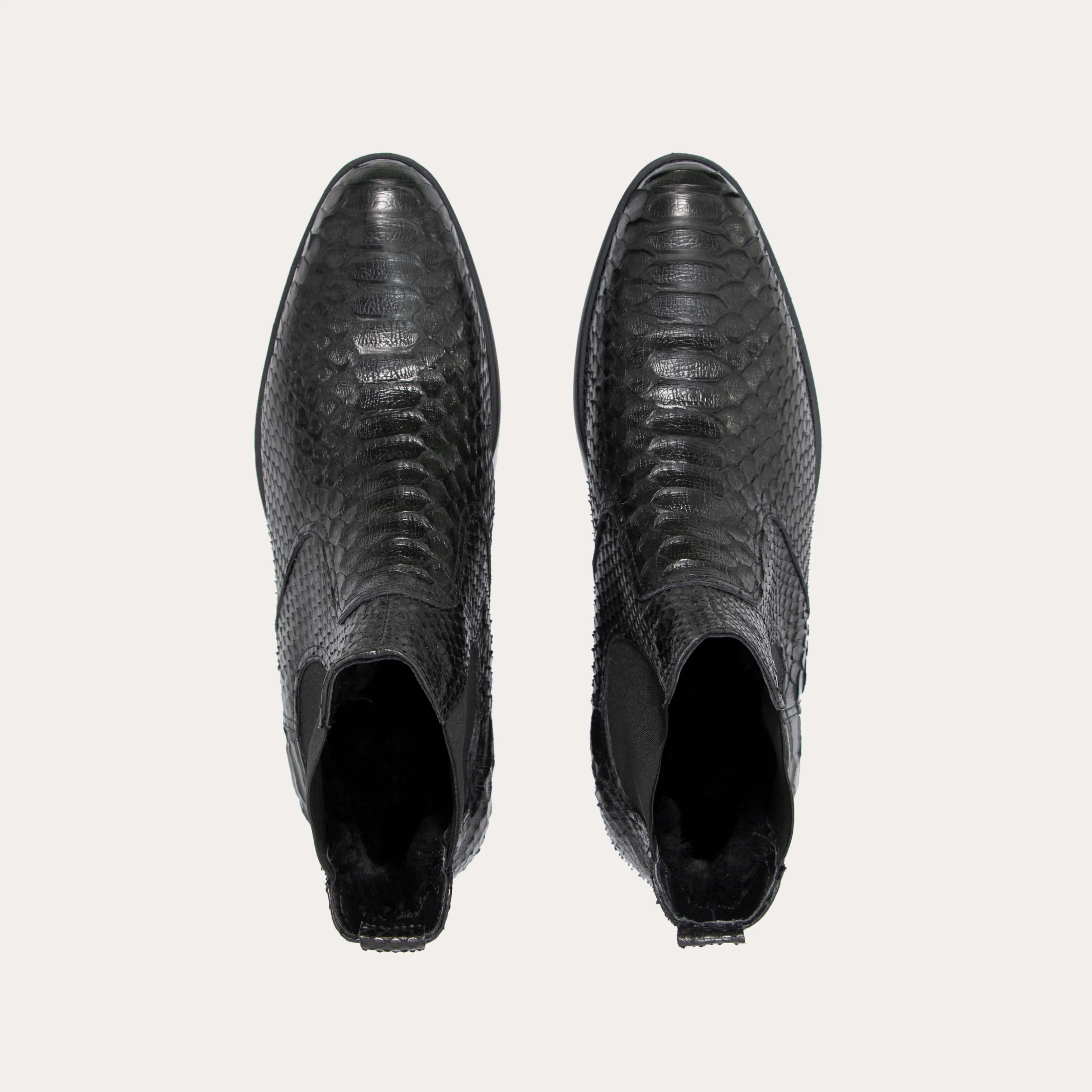 Python Leather Chelsea Boots