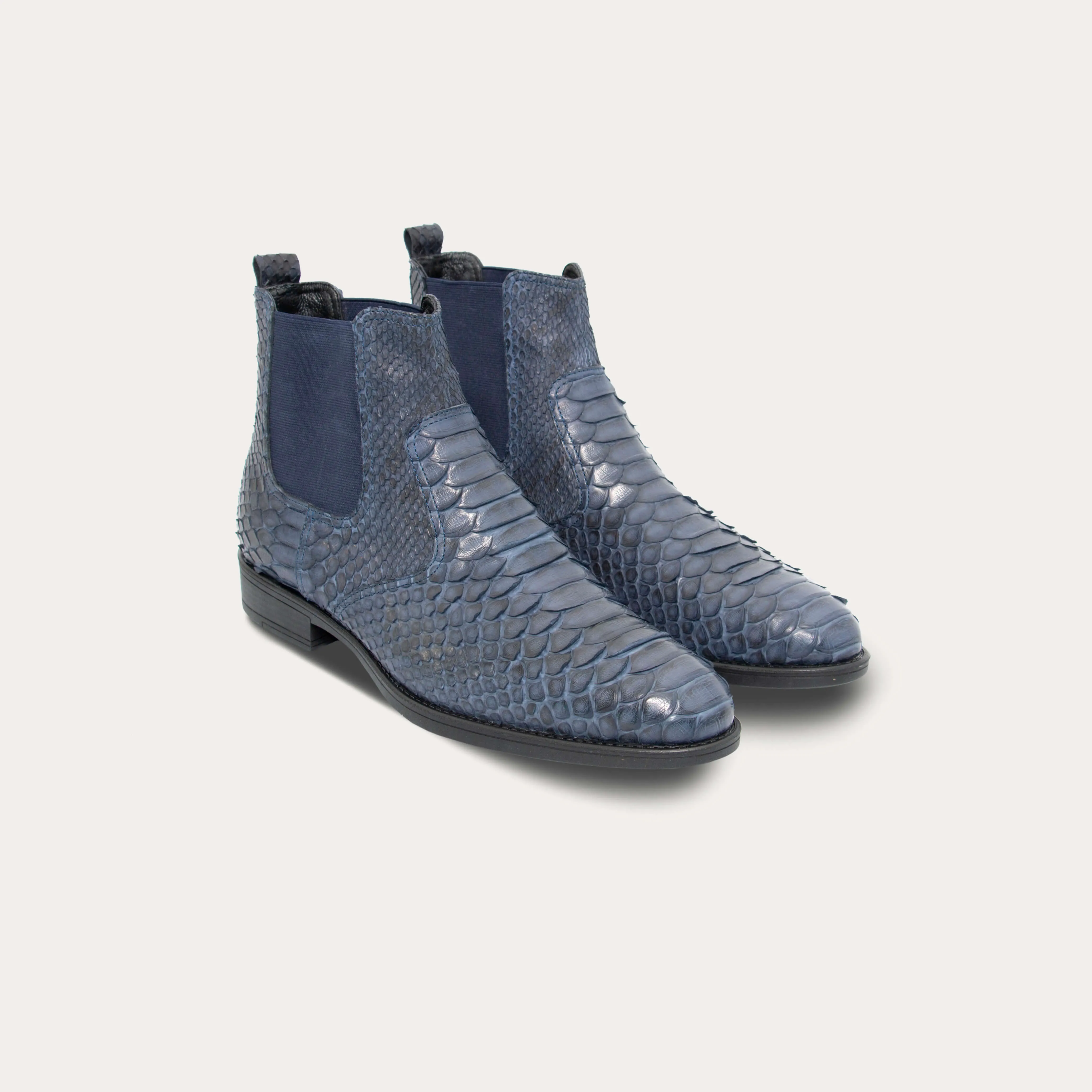 Python Leather Chelsea Boots