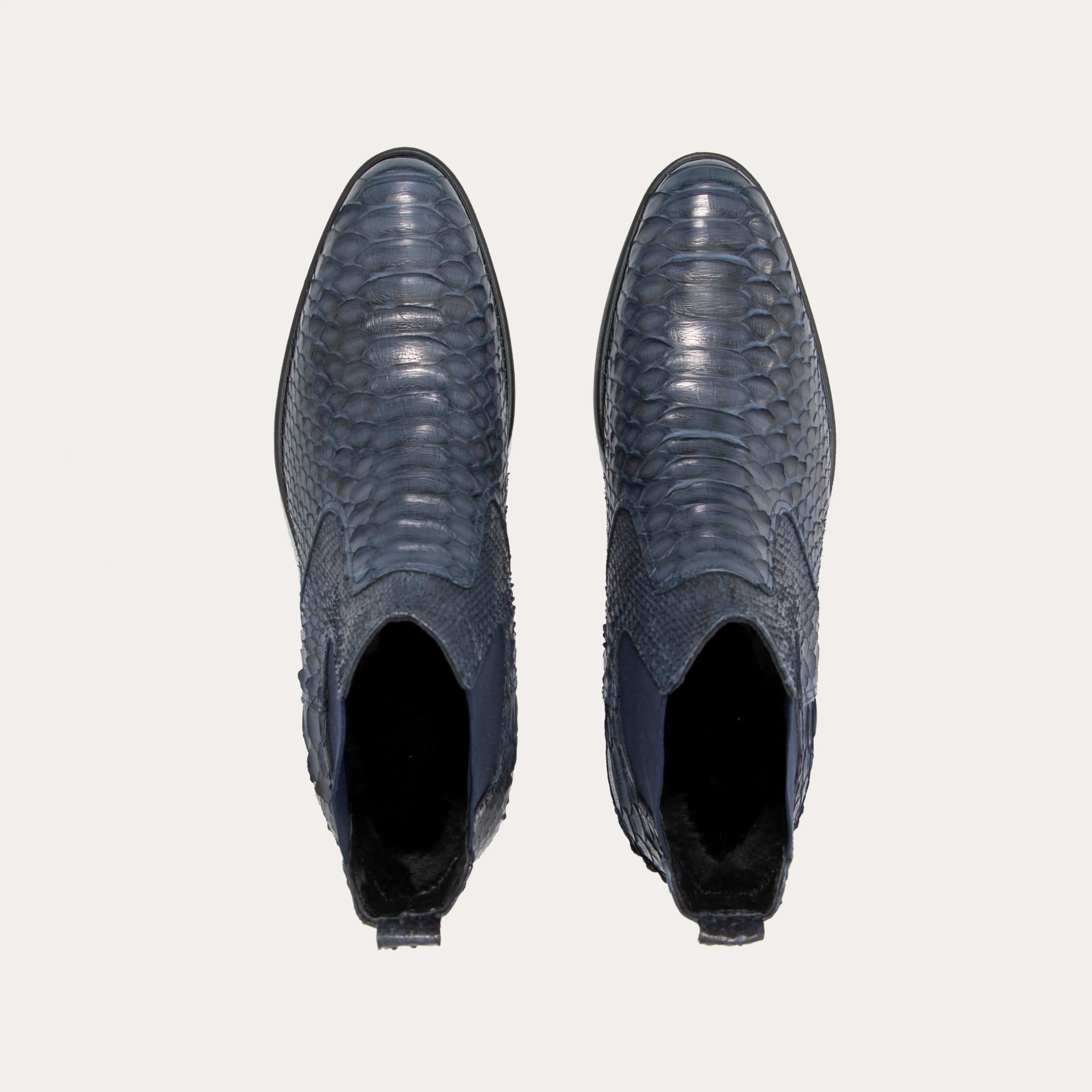Python Leather Chelsea Boots