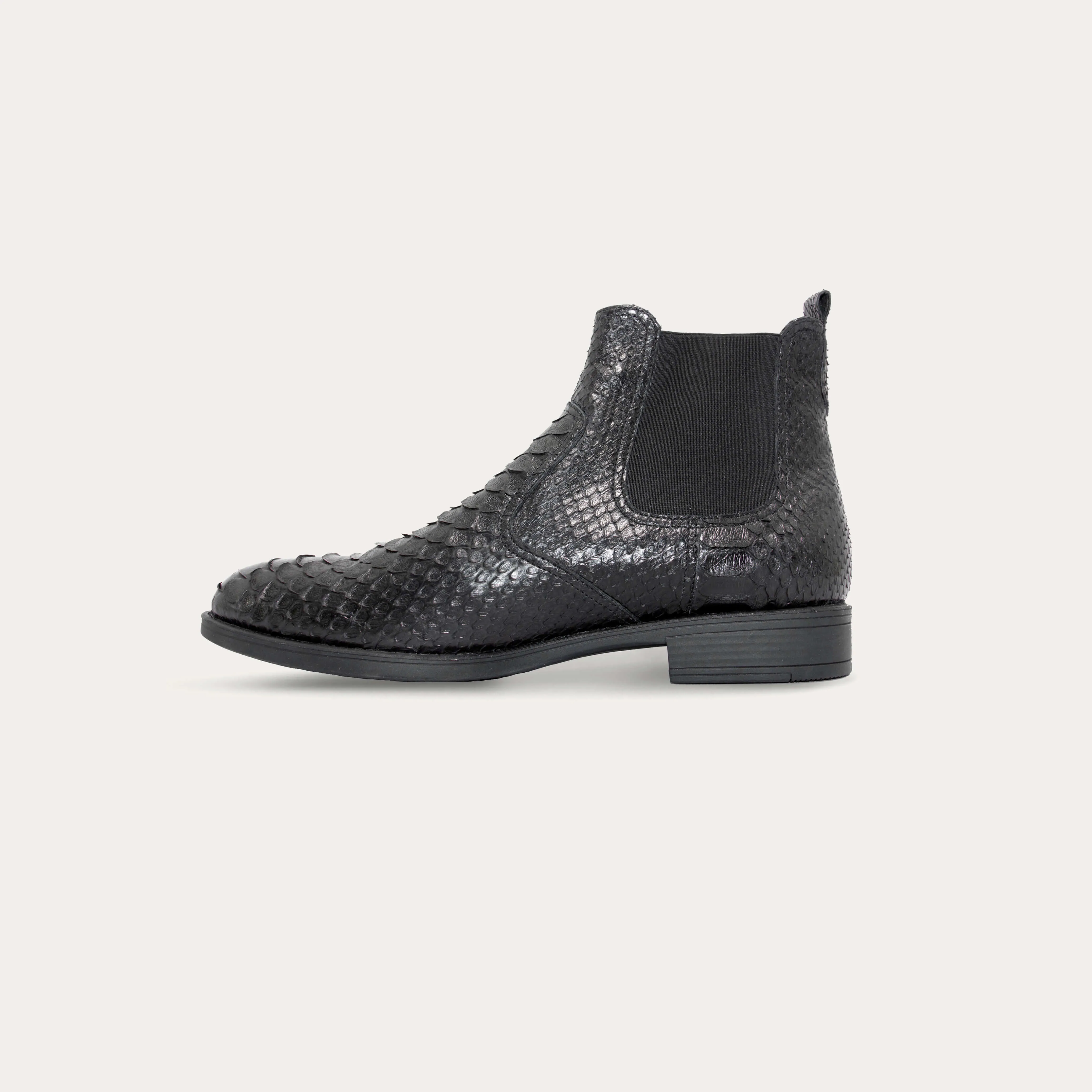 Python Leather Chelsea Boots