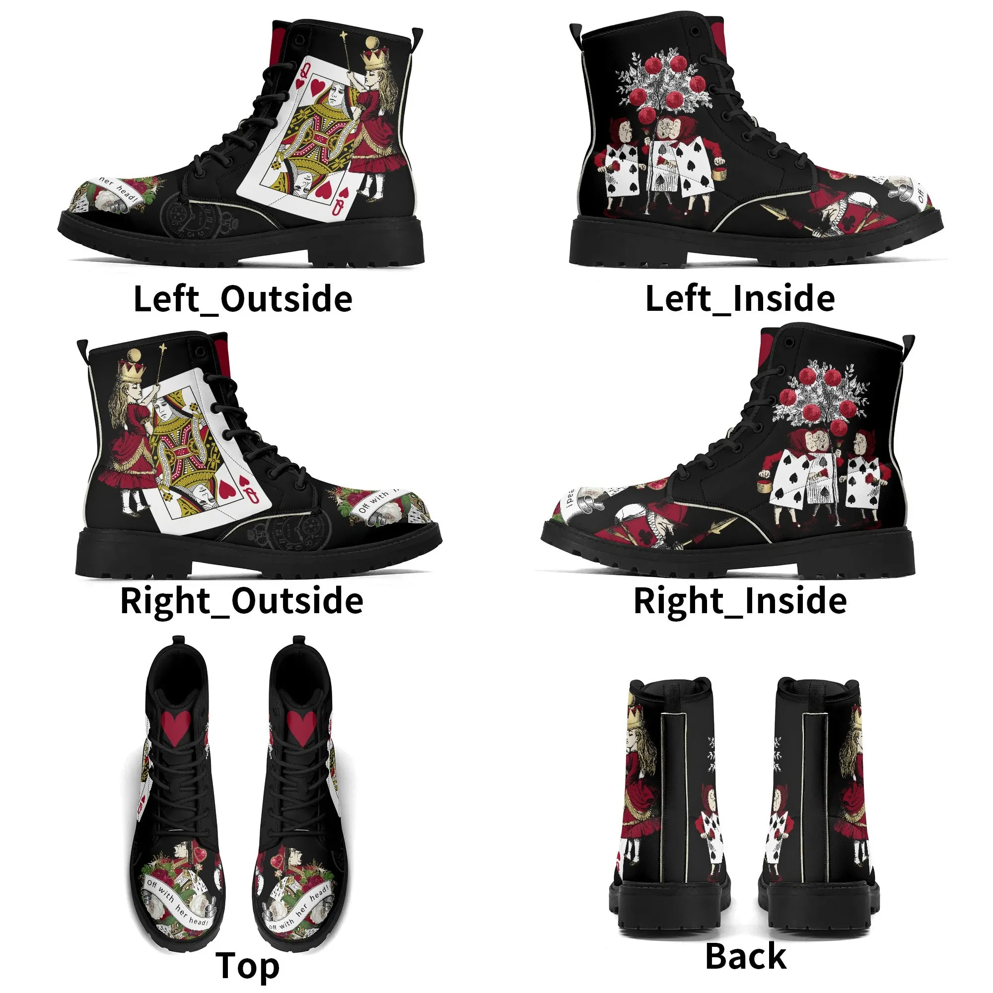 Queen of Hearts (Off With Her Head) Womens Vegan Boots