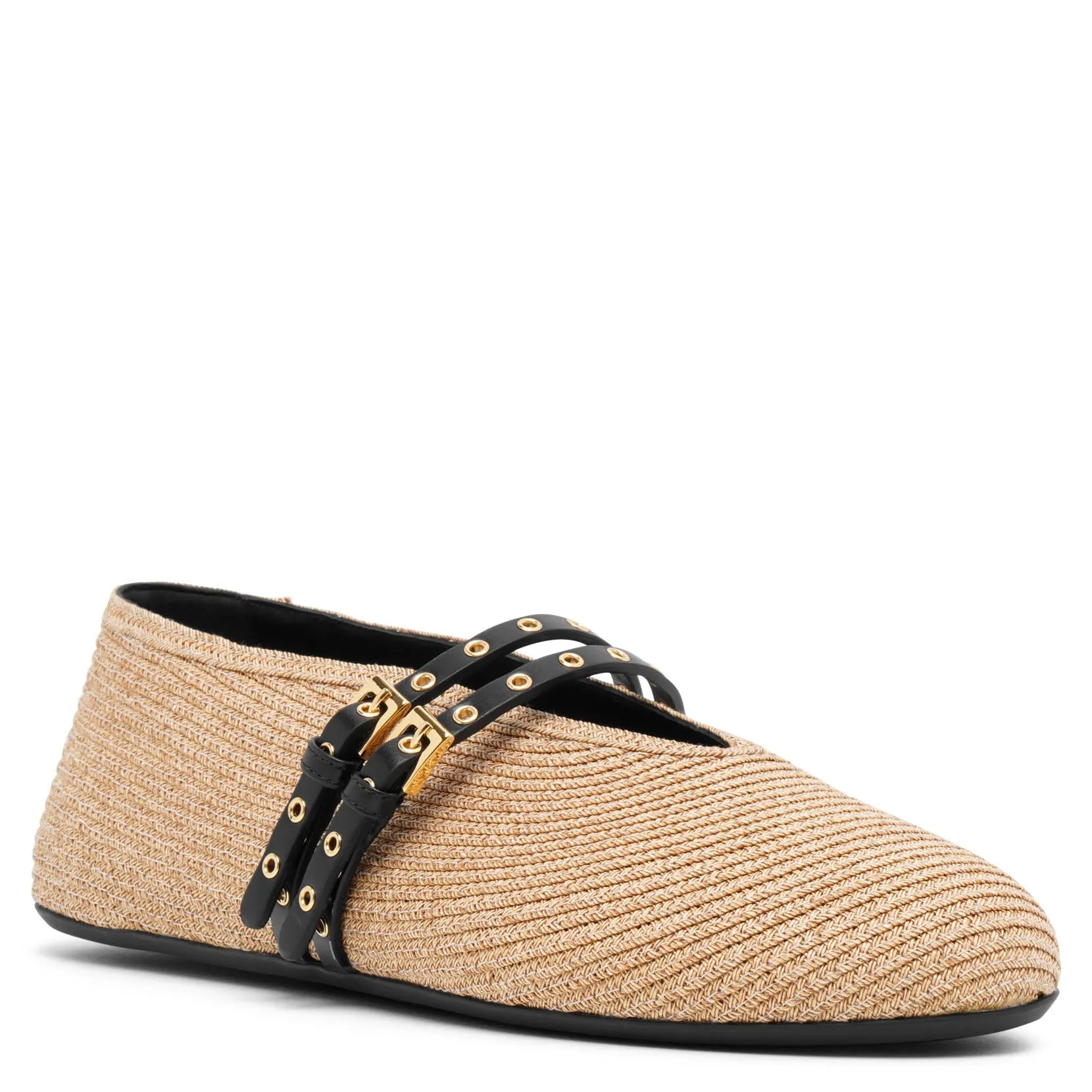 Raffia ballet flats