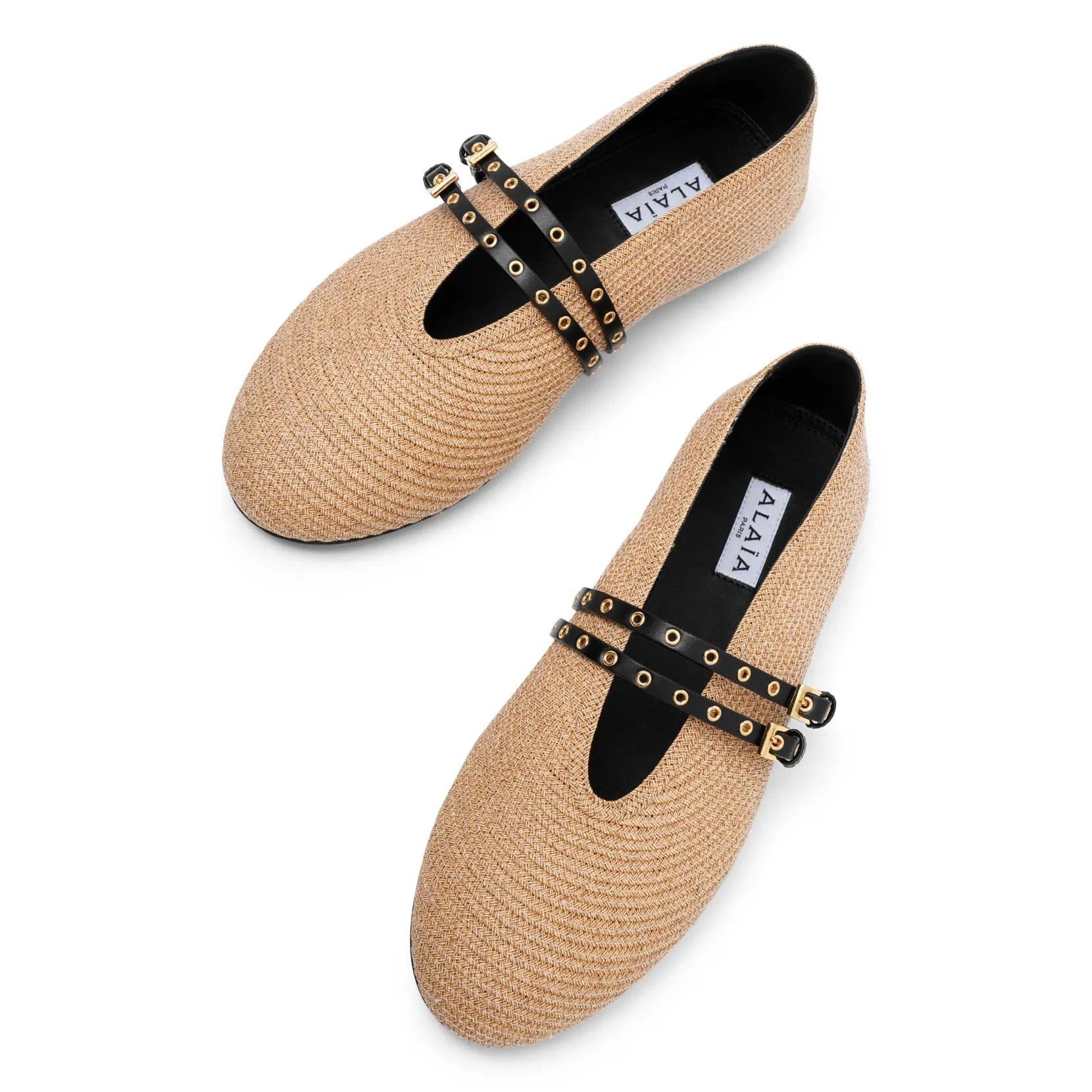 Raffia ballet flats