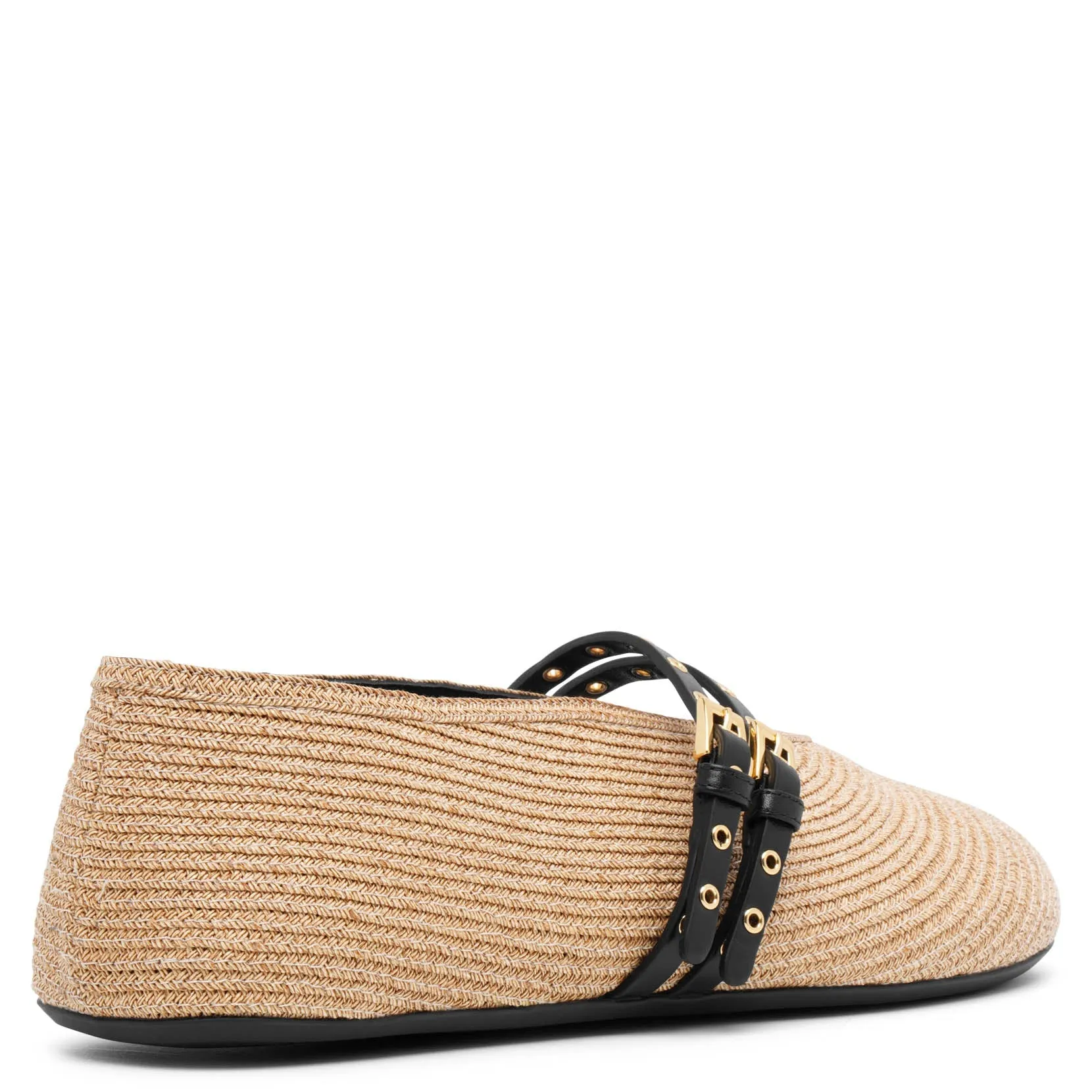 Raffia ballet flats