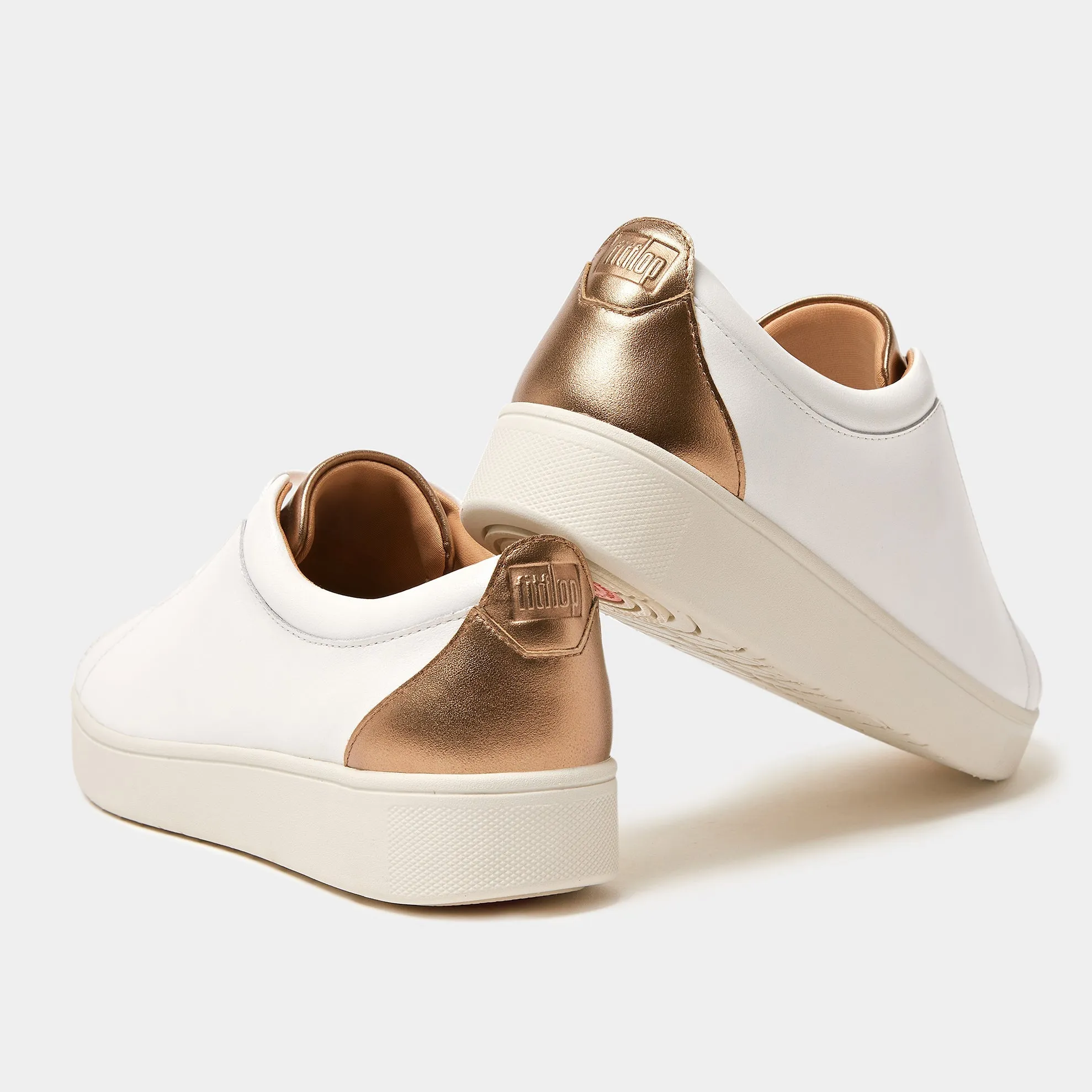 Rally Metallic Backtab Sneakers in White and Bronze