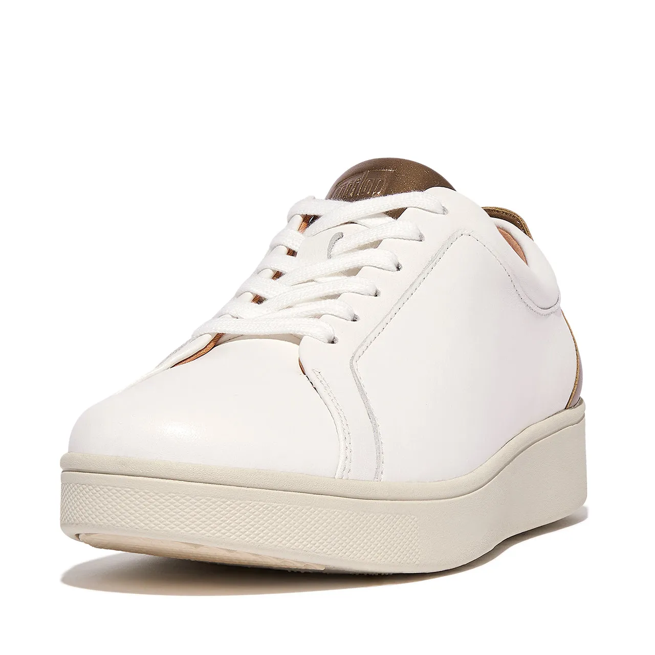 Rally Metallic Backtab Sneakers in White and Bronze