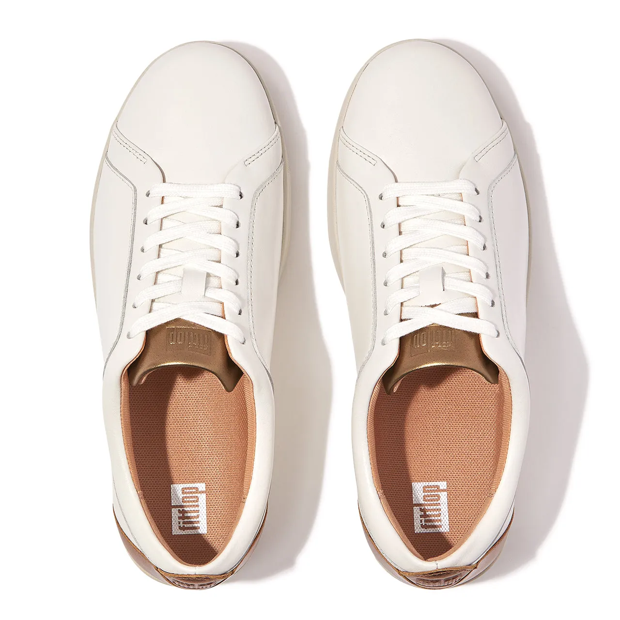 Rally Metallic Backtab Sneakers in White and Bronze