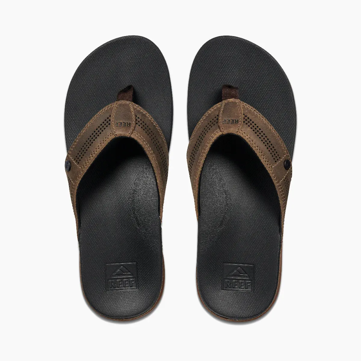 Reef Mens Cushion Lux Tan/ Black Sandals