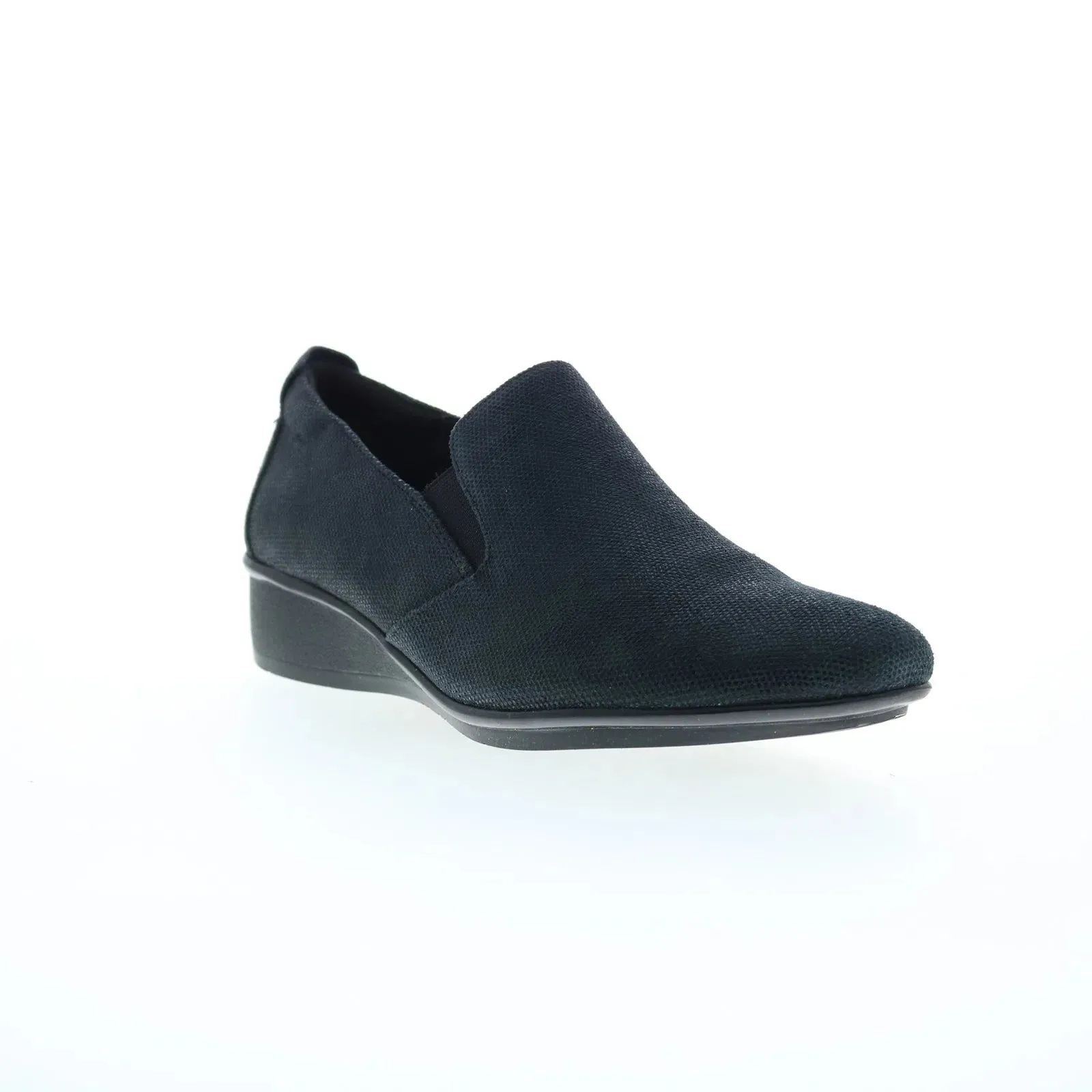 Revere Jamaica Womens Black Leather Slip On Loafer Flats Shoes